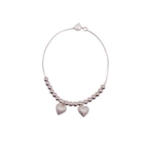 Pulseira fio rígido Bolinhas Coração