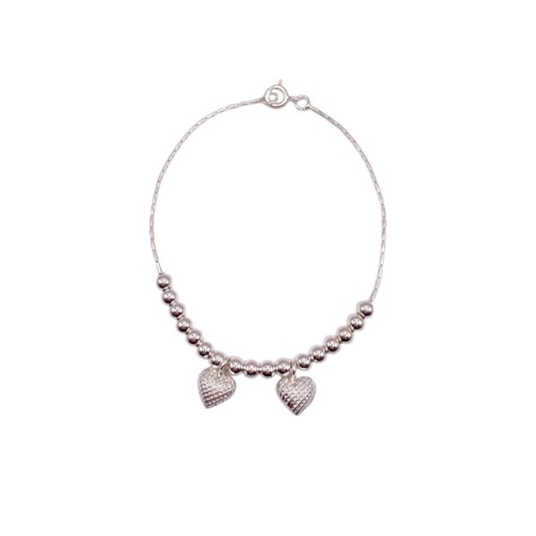 Pulseira fio rígido Bolinhas Coração